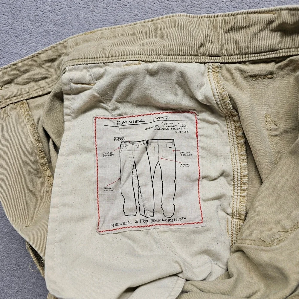 The North Face Pant Mens 34 Rainier Tan AJDJ Relaxed Straight EUC
